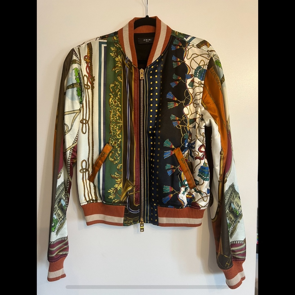 AMIRI Limited Edition Satin Handkerchief Print Bomber Jacket size Small (46)